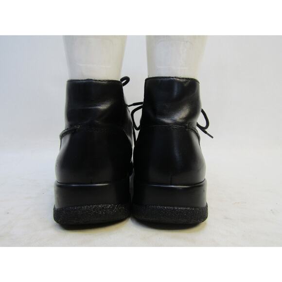 Drew Womens Size 6.5 WW Wide Width Black Leather Lace Up Ankle Boot Booties - Picture 7 of 11